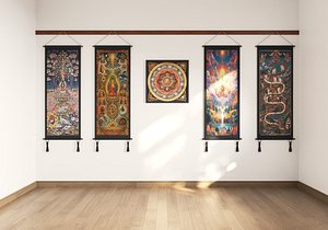 3D Traditional Tibetan Thangka Vray ready model