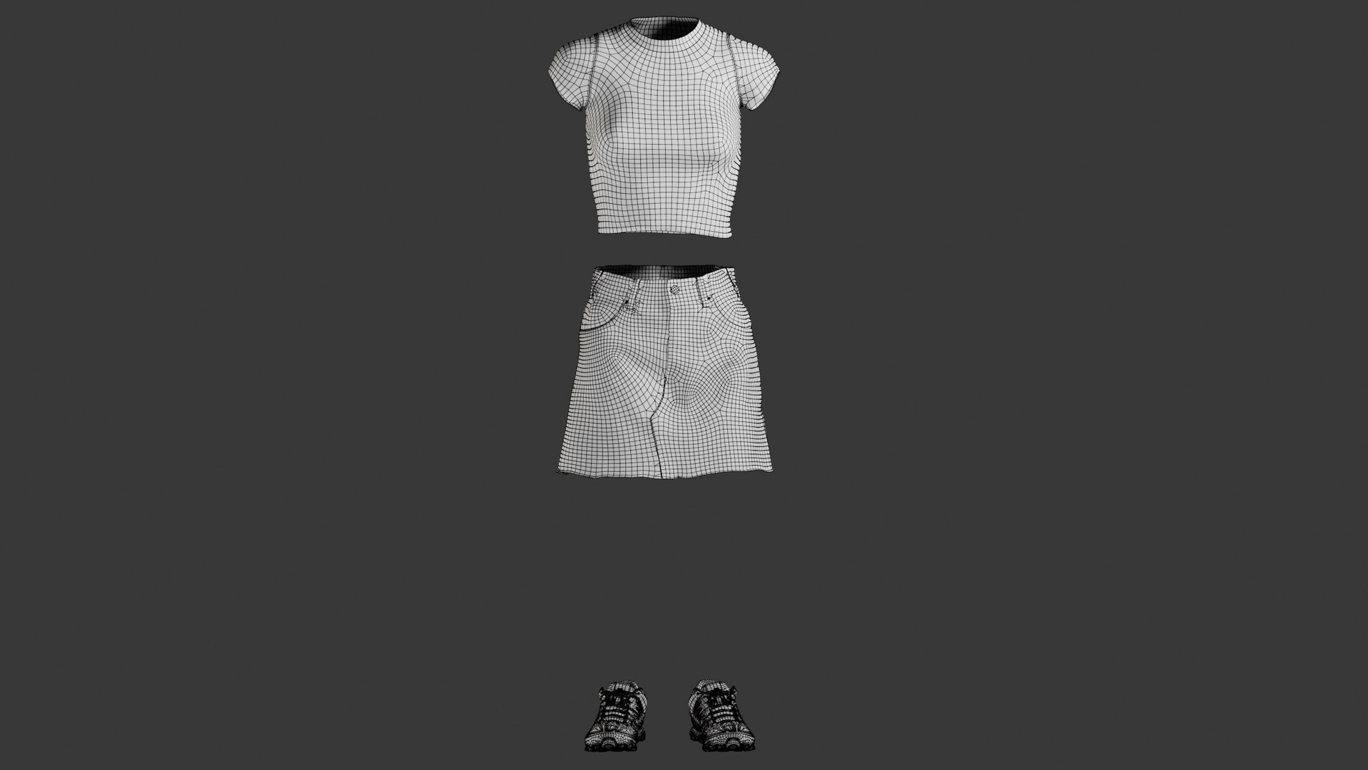 realistic skirt tshirt sneakers 3D https://p.turbosquid.com/ts-thumb/qT/Pb8E0P/uEFYJILb/_view310049/jpg/1586805959/1920x1080/fit_q87/719485693d559d72d5eb083e0cd961933c227747/_view310049.jpg