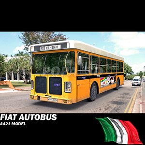 fiat autobus 421a 3d c4d