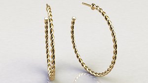 cable hoop earrings 3D model