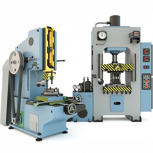 Milling machine tool and hydraulic press - Collection 3D model