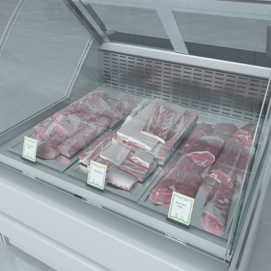 3d Model Custom Refrigerated Showcase Meat