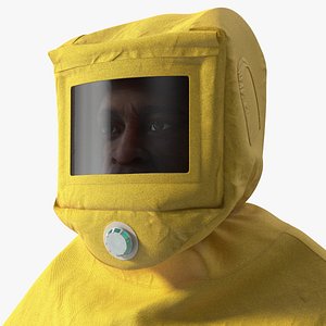 Sand Blasting Protective Hood on Afro American Head