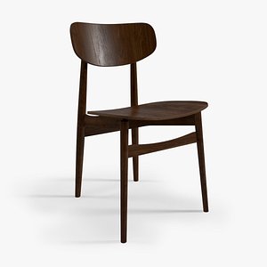 mid-century danish dining chair 3d model