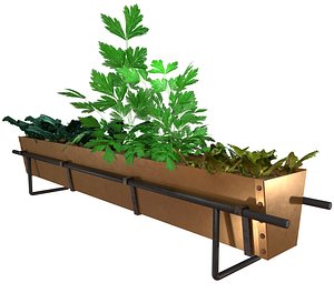brass herb planter