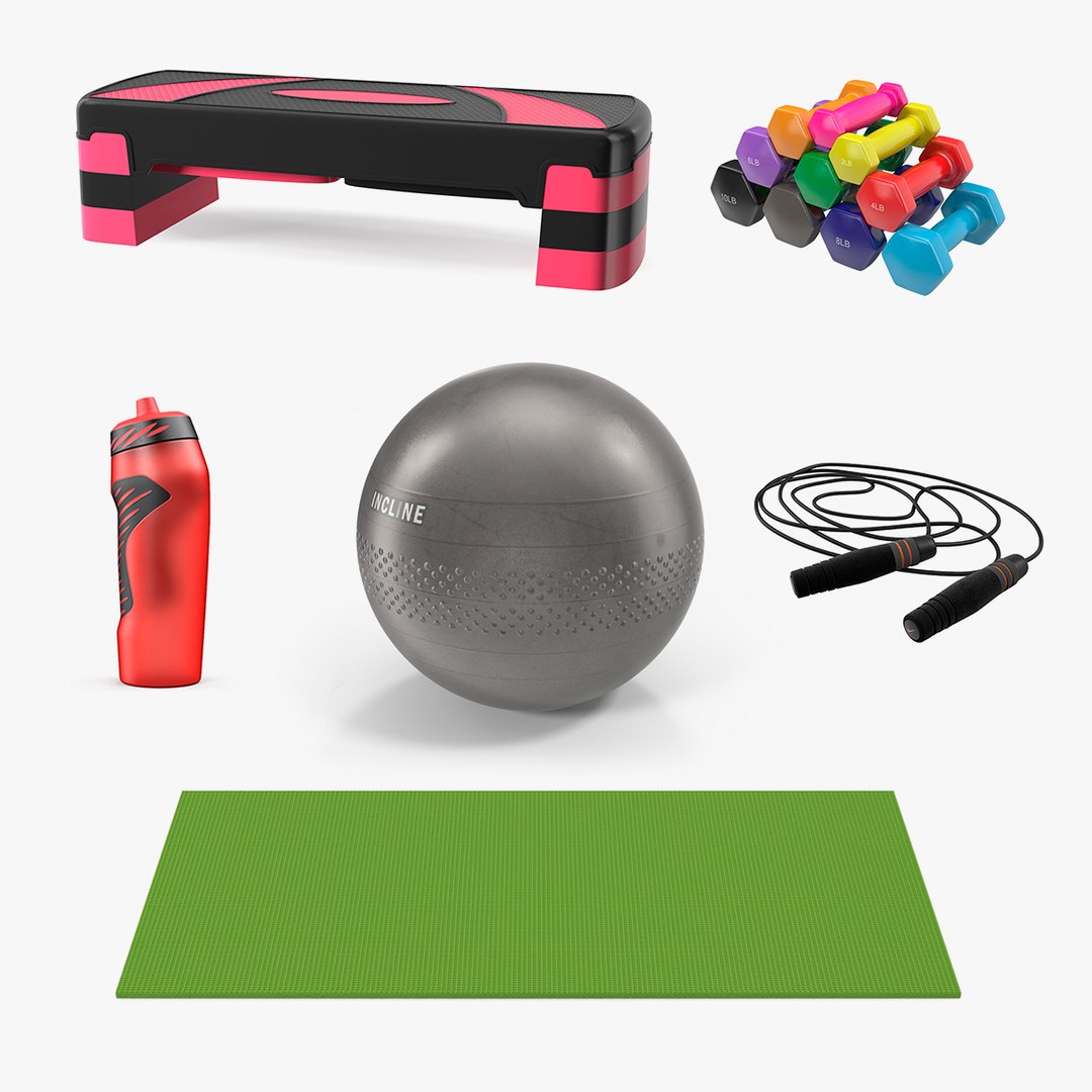 Fitness Equipment Collection 2 3D model preview