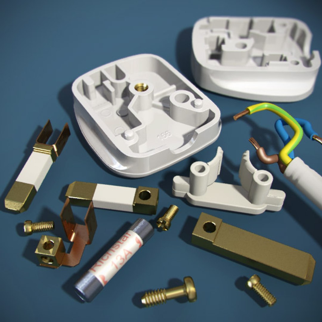 British Electrical Plug 3d Model
