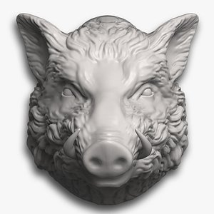 Boar Head Sculpture