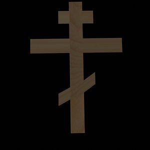 3D Beautiful Russian Wooden Orthodox Cross 3D mode