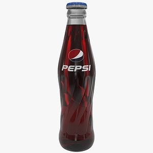 pepsi cola glass bottle 3d model