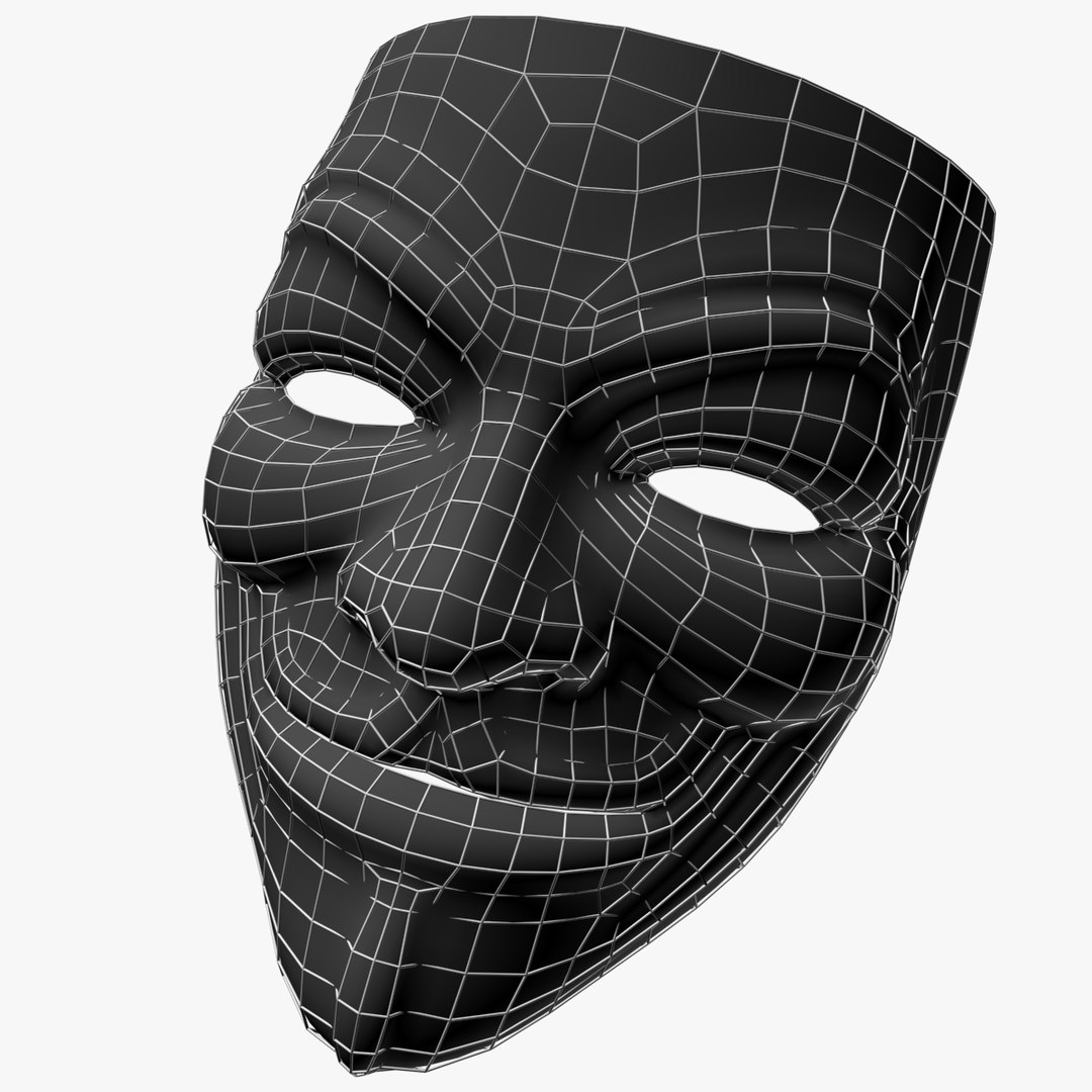 Guy Fawkes Mask 3d Model image.