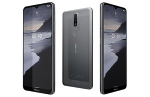 Nokia 2 4 Charcoal Low Poly 3D model