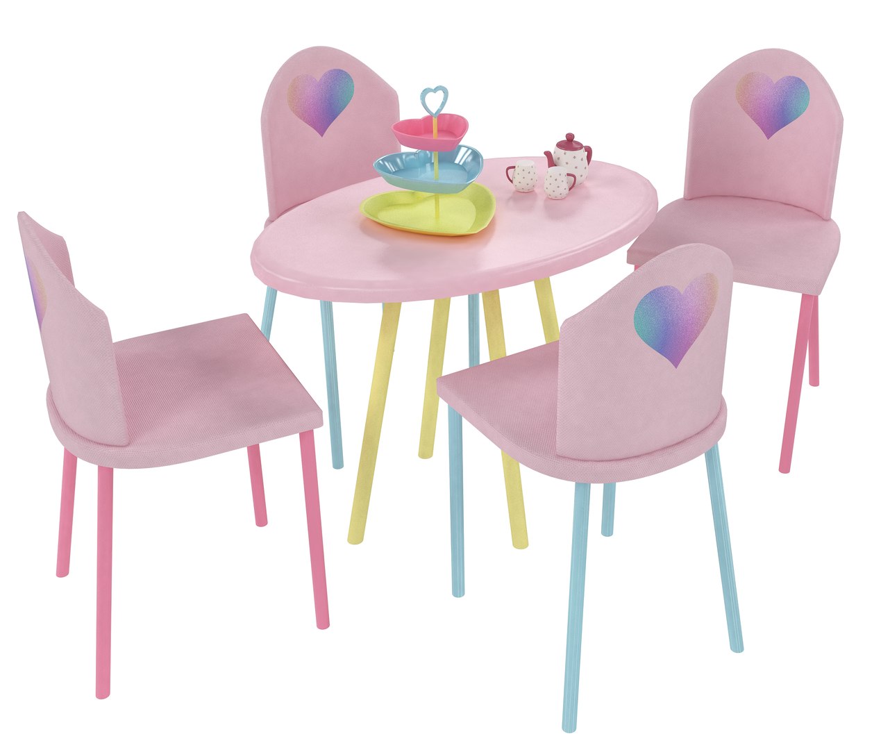 Kids Table Chairs Set 3D - TurboSquid 1553982