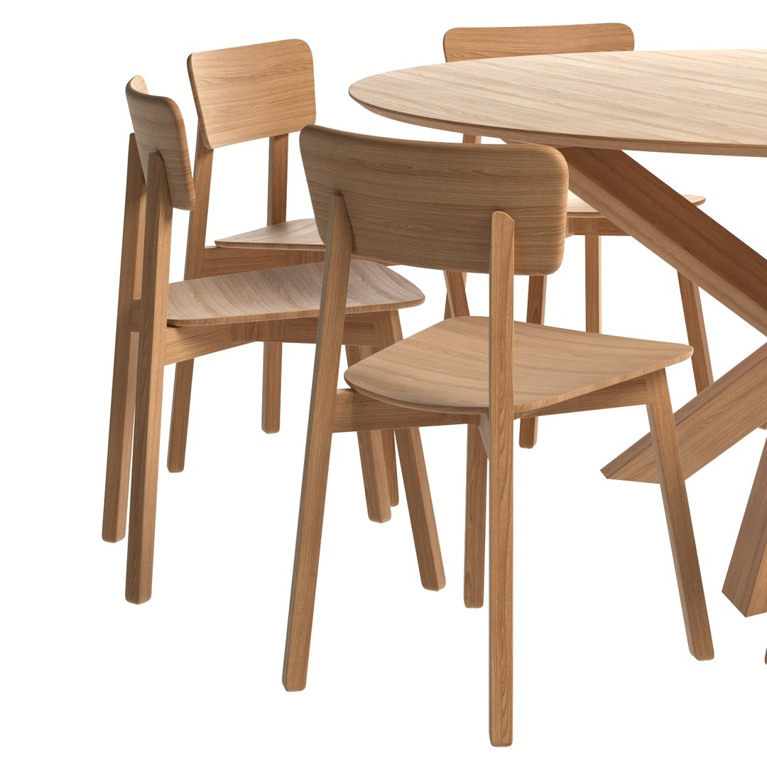 3D oak casale dining chair model - TurboSquid 1539882