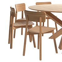 Oak Casale dining chair with Mikado round table