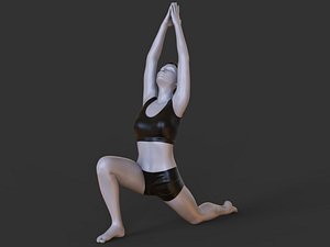 Yoga Pose - Crescent Lunge - Anjaneyasana 3D model