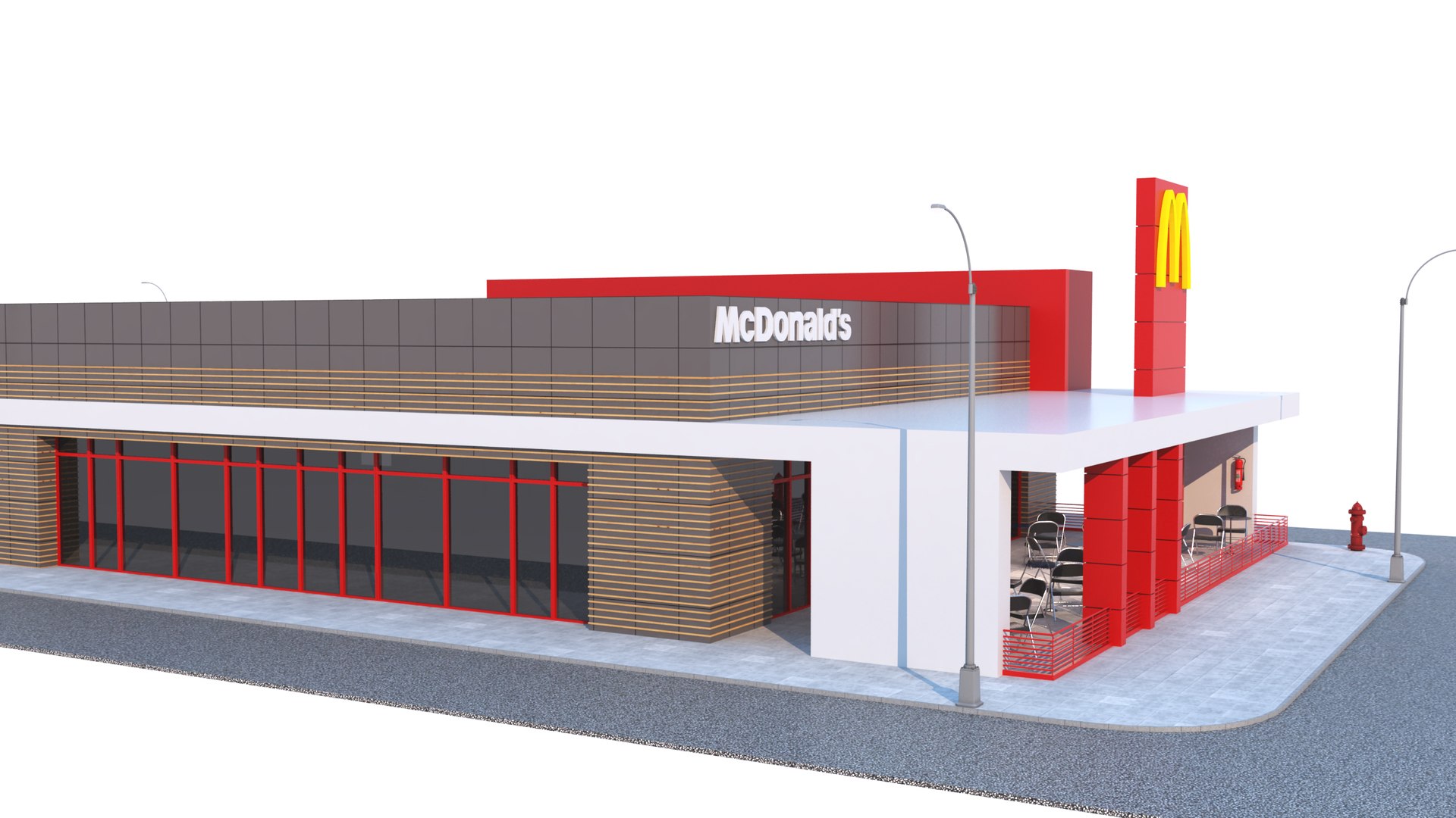 3D Mcdonalds Restaurant Building Model - TurboSquid 1692878