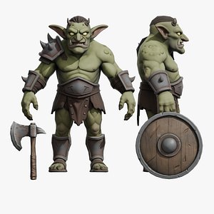 3D Stylized Goblin Character - Warrior low-poly 3d model