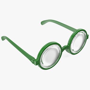 Green Nerd Glasses 3D model