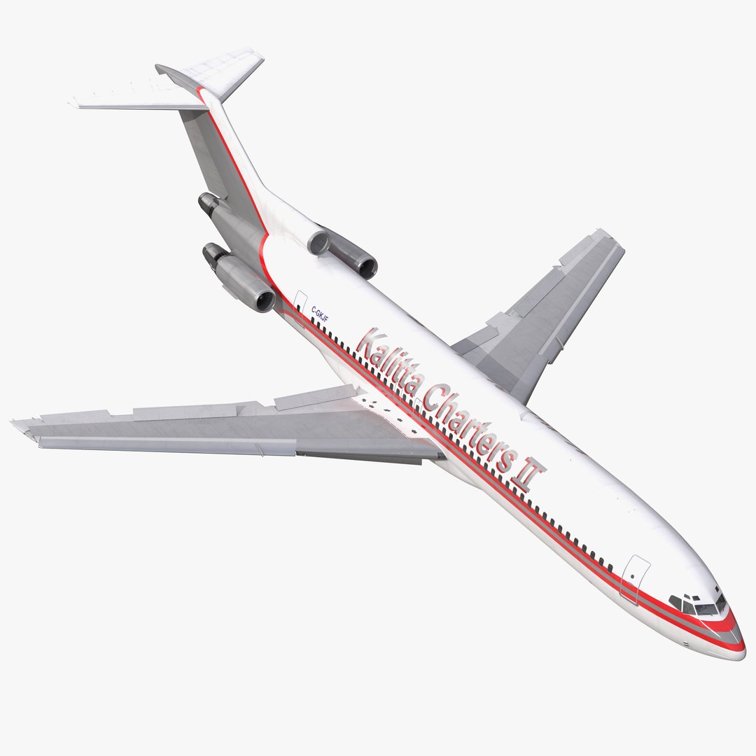 Boeing 727-200 Kalitta Air Rigged 3D model preview