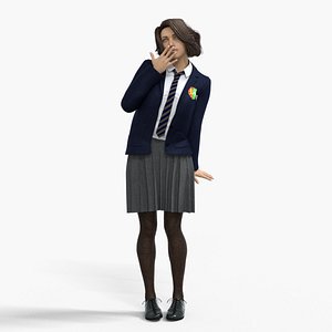 3D School Uniform Dress Clothing Low-poly 3D model