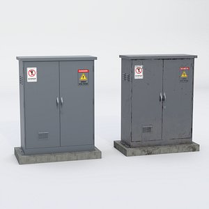 Electrical Utility Box Clean and Dirty - PBR Game Ready - Street Power Cabinet