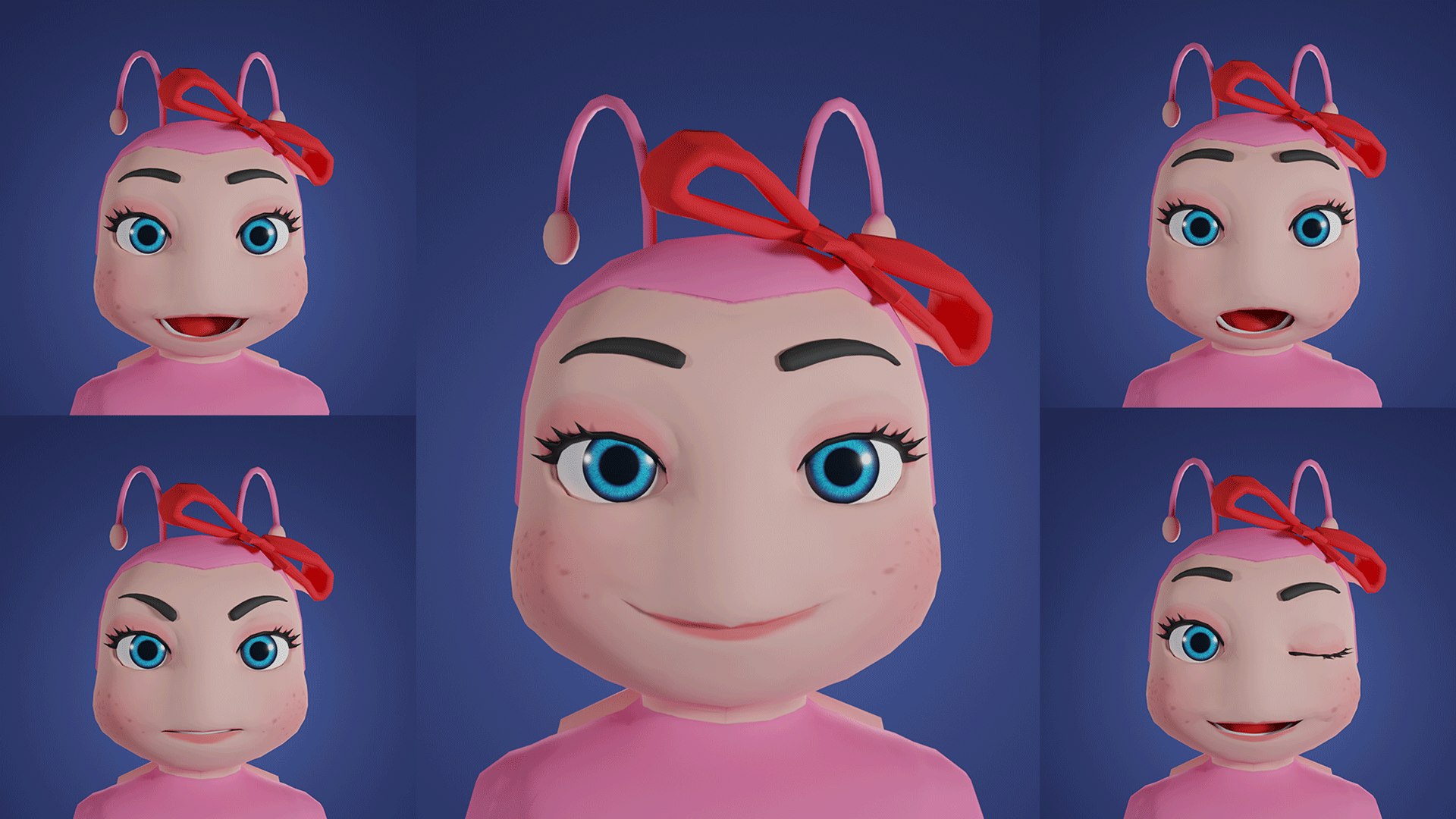 Cute Stylized Pink Blue Purple Ladybug Fully Rigged 3D Model ...