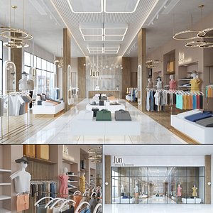 Modern Clothing Store Interior 3D model