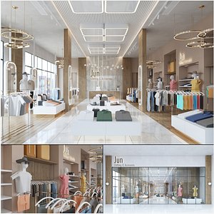 Modern Clothing Store Interior 3D model