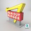 In N Out Burger Stand Light 3D model