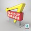 In N Out Burger Stand Light 3D model
