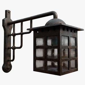 Antique Entrance Lamp Black Rusty