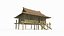 アジアの古代建築の竹葺き屋根の小屋