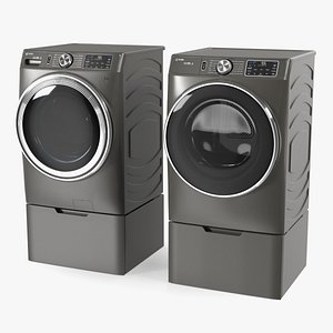 Washer and Dryer Set Profile Grey