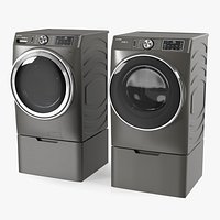 Washer and Dryer Set Profile Grey