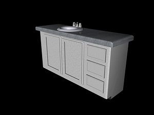 3d model bathroom counter