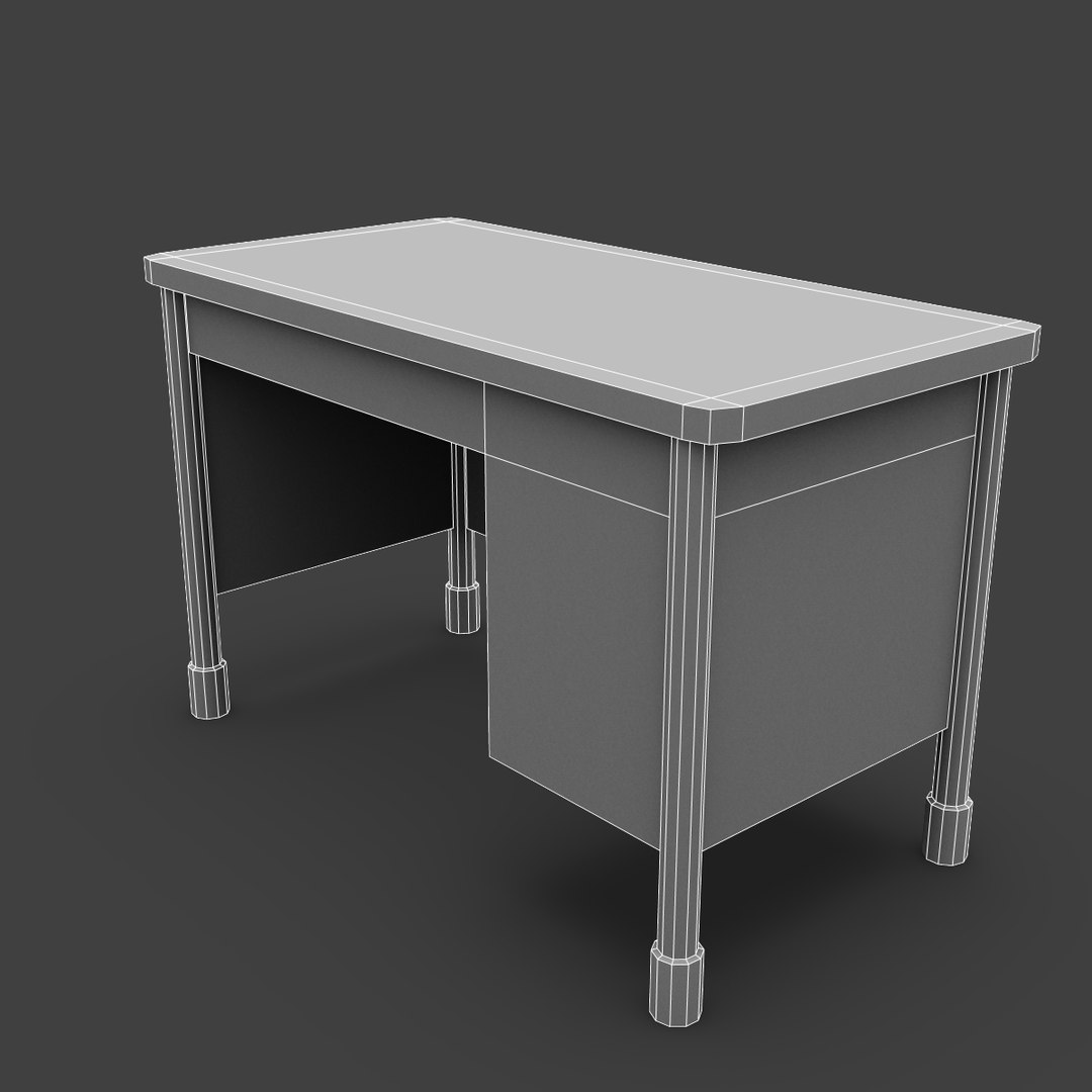 real-time teacher desk 3d model