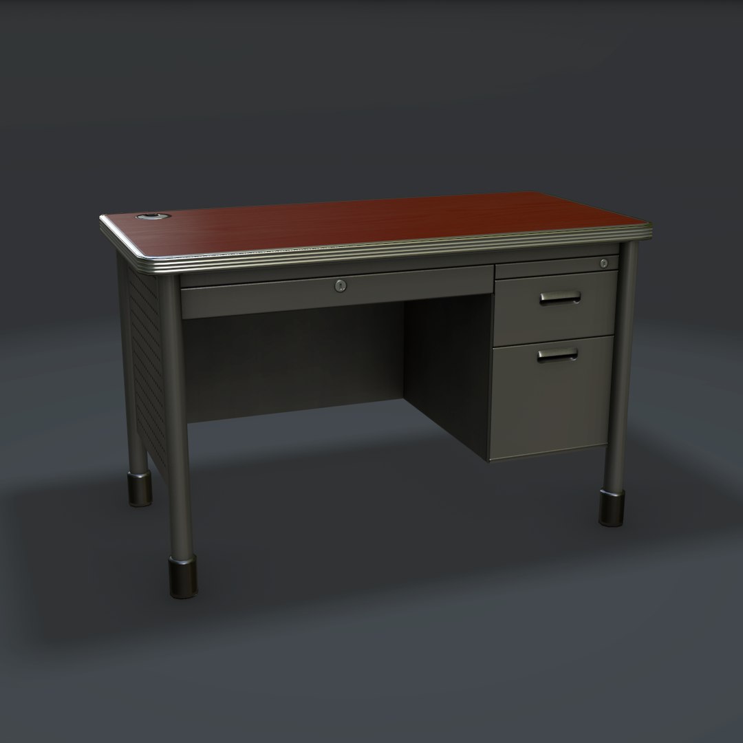 real-time teacher desk 3d model