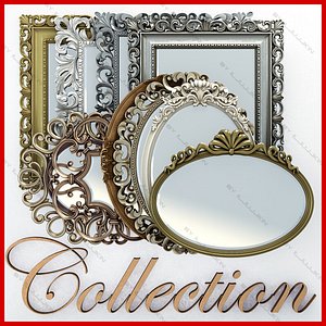 Collection of mirrors in frames