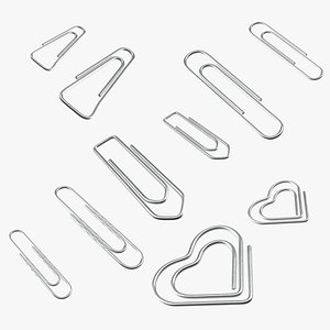 3D Metal Paper Clips Collection 2