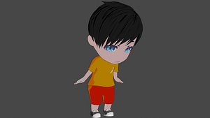 Cute Boy Rigged NPR Style 3D model