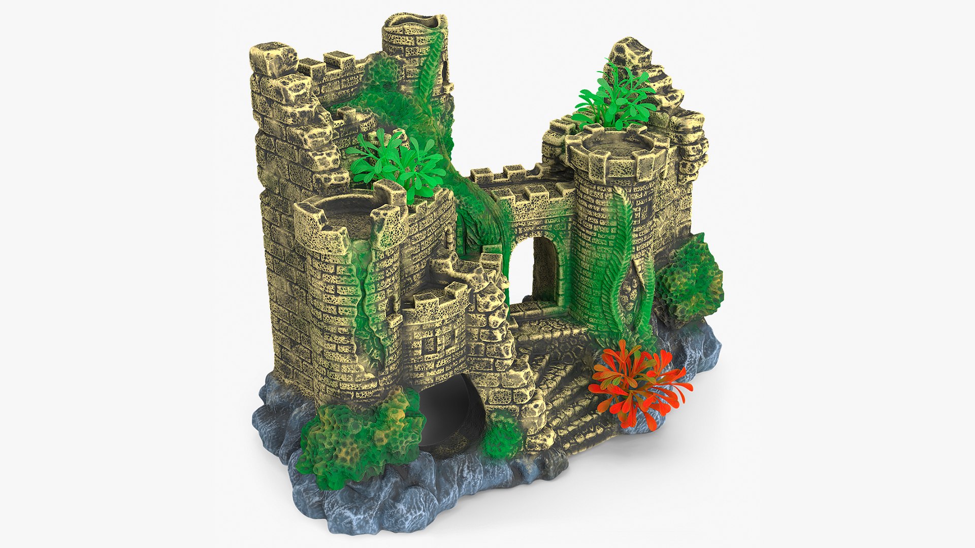 Aquarium Object Castle Ruin Hideout 3D model preview