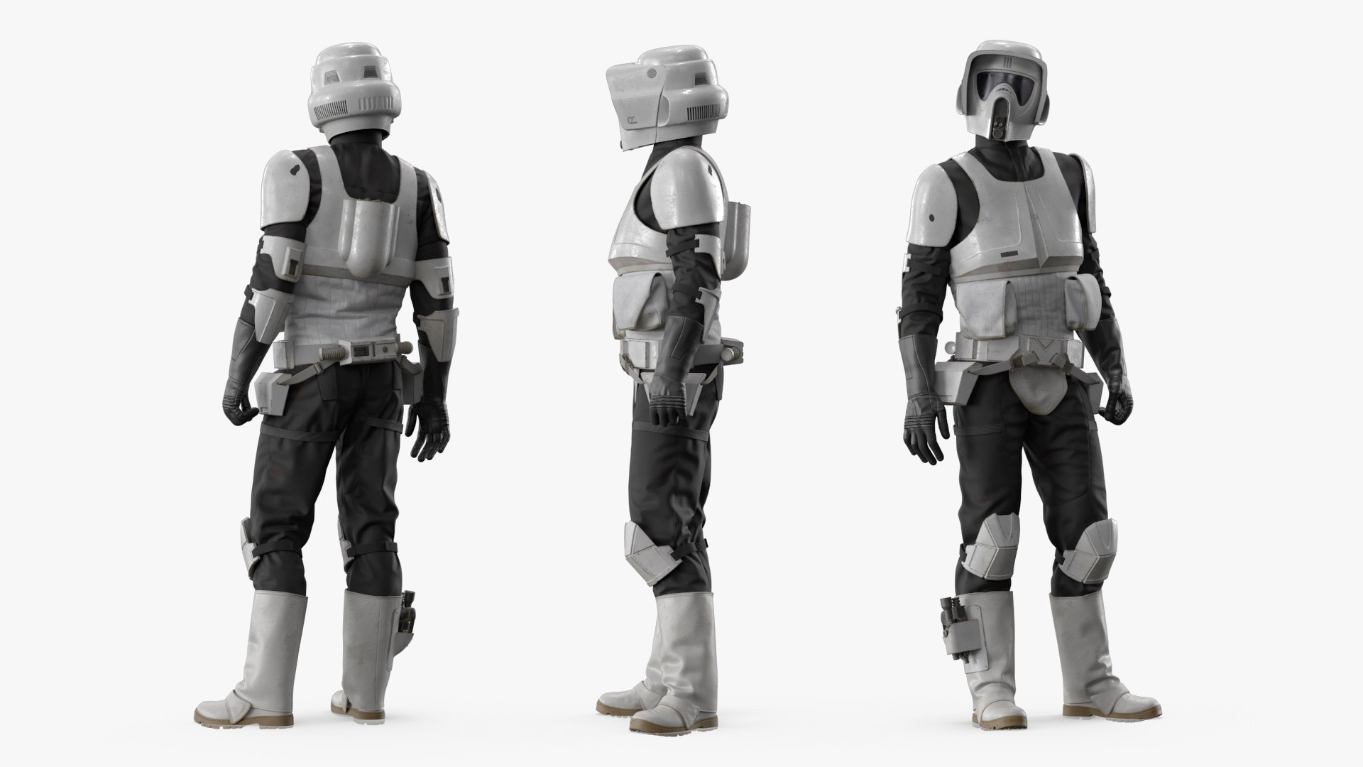 Star Wars Scout Trooper Used Rigged for Cinema 4D 3D model preview