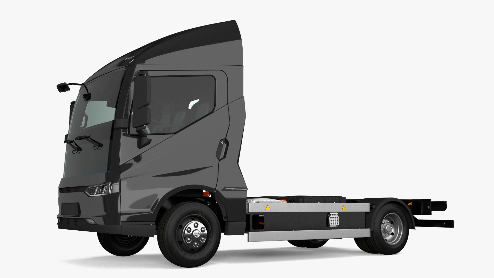 Electric Black Truck No Cargo 3D model preview