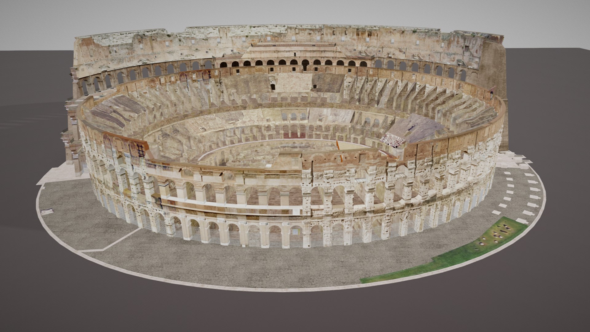 3D Roman Colosseum Ruins High Detail - TurboSquid 2150122