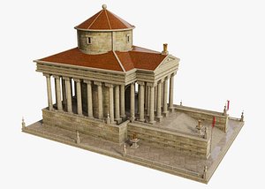 Roman temple building 3D model