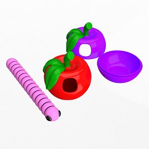 3D model Apple Caterpillar-Cute Flexi Articulated Skeleton