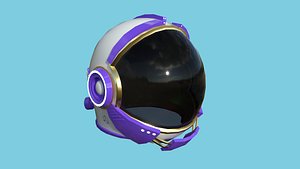 Astronaut Helmet 04 - Purple Gold - Character Design Fashion