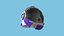 Astronaut Helmet 04 - Purple Gold - Character Design Fashion 3D model