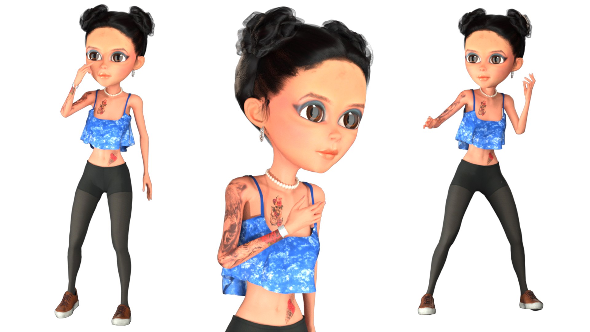 3D Cartoon Rigged Cute Kid Girl-Sapna Character 3D Model - TurboSquid ...